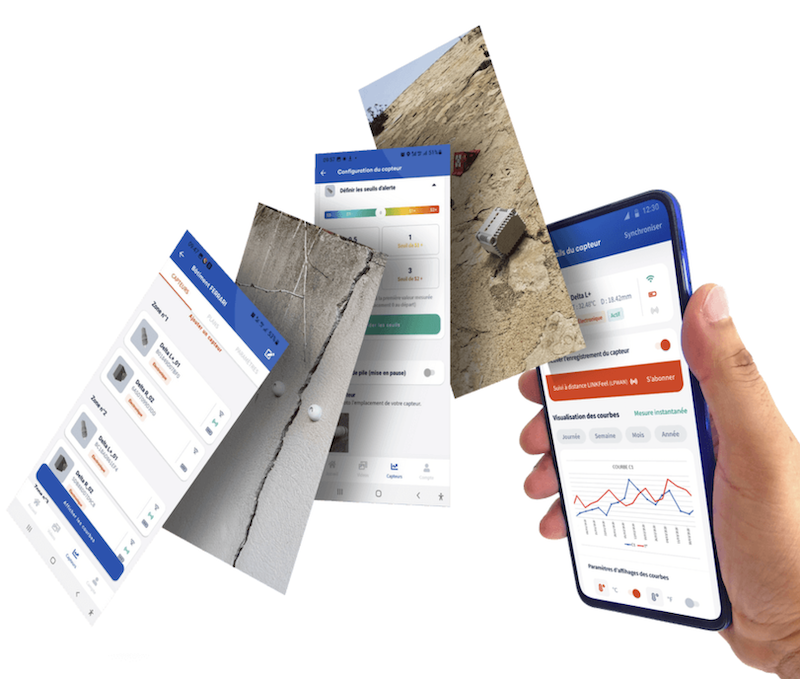 lembarquemedia's tweet image. Les capteurs de #Feelbat connectent les fissures des bâtiments pour  mieux les surveiller et envoient leurs données par #Bluetooth ou #Sigfox #objetdelasemaine lembarque.com/article/les-ca…