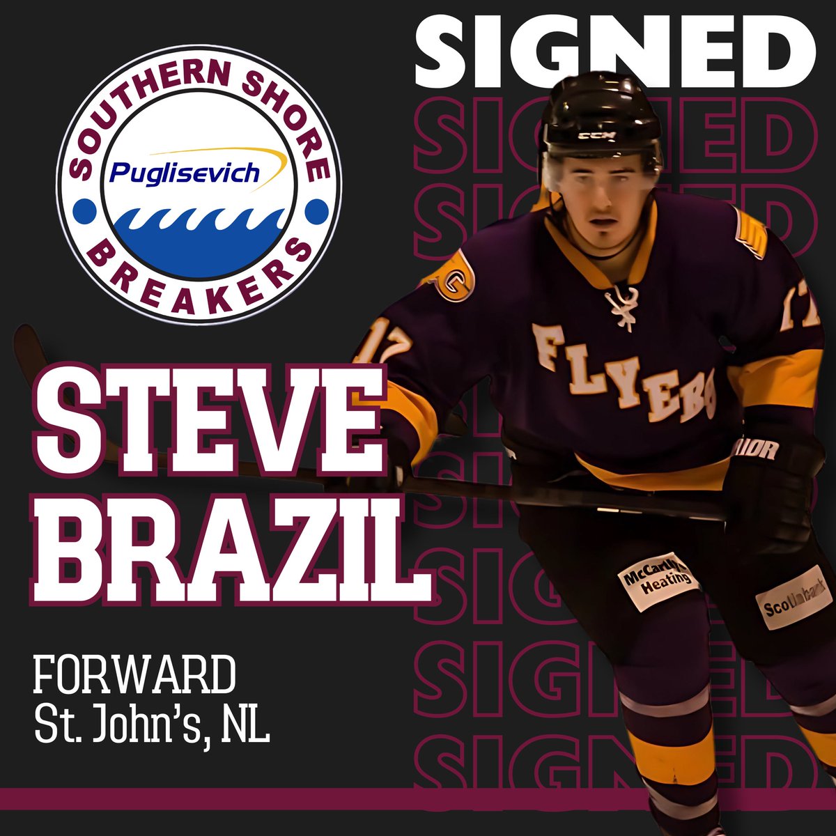 Excited to welcome Steve Brazil to the team! Steve brings experience from Maritime Junior A, 4 seasons with the Gander Flyers, and senior hockey in NB. His career has brought him back home, and we can’t wait to see him in action as we chase the Herder!

#BreakersNation
