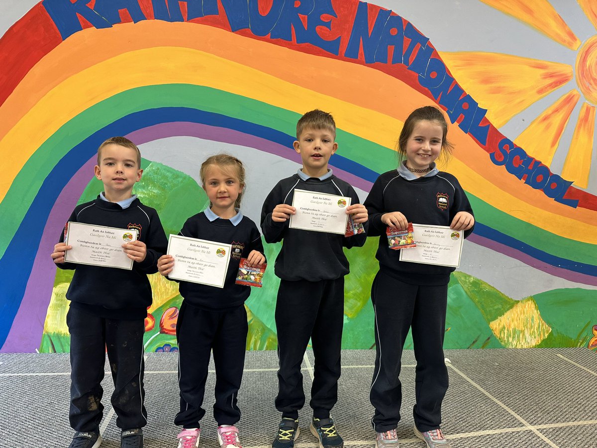 Well done to our Junior Gaeilgoir na Mí winners for September! 🍀<a href="/RathnureNS/">Rathnure NS</a> 
<a href="/MsHaydenRNS/">𝕄𝕤.ℍ𝕒𝕪𝕕𝕖𝕟</a> @MrsMurphyRNS <a href="/MsStaffordRNS/">Ms Stafford</a> <a href="/MsOConnorRNS/">MsOConnorRNS</a>