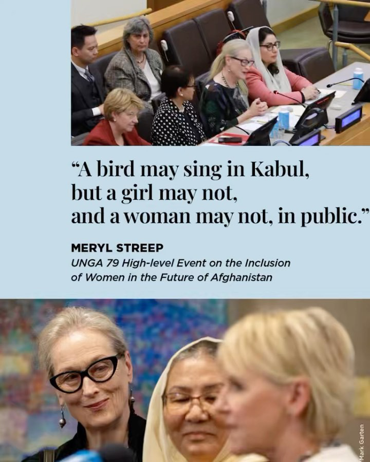 DCitizenfund's tweet photo. "Peace and justice in Afghanistan will only be possible with the full participation of girls and women.
At #UNGA79, they stood up for their rights and their future. #IncludeWomen #LetGirlsLearn"-  @unfoundation  
https://t.co/QrCwUIHUc4 https://t.co/sRpxLxSU9n