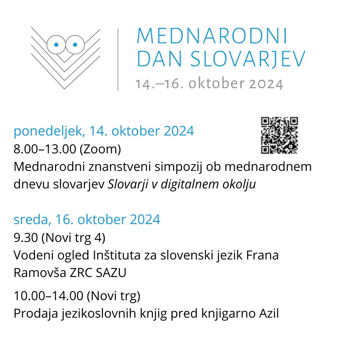 ZaZdsds's tweet photo. Objavljamo letošnji program ob mednarodnem dnevu slovarjev in prijazno vabimo, da se nam pridružite! #danslovarjev #MDS24 #slovarji https://t.co/s0AP6FaPUO