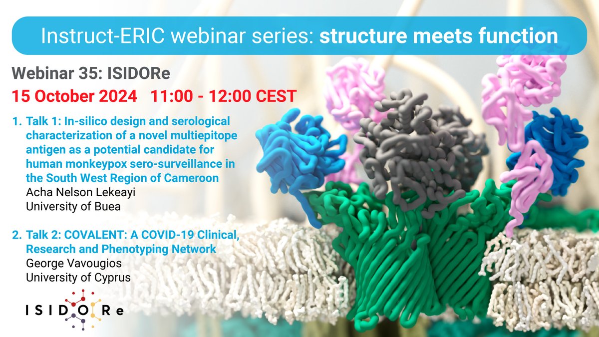 Register now for the 35th edition of the Instruct-ERIC Structure Meets Function webinar series, taking place on Tuesday 15 October at 11:00 CEST via Teams. instruct-eric.org/events/instruc…
