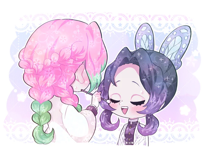 #女の子二人のイラストを貼る見た人もやる 