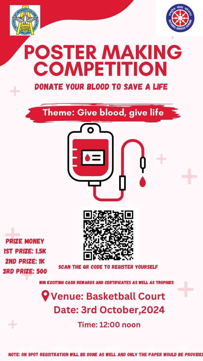 NSS_SAC_SH's tweet photo. The NSS unit organized a Poster Competition on Voluntary Blood Donation at the College Auditorium on 3rd October 2024. Over 15 teams enthusiastically participated, showcasing their creativity and spreading awareness! 🩸💪 #BloodDonation #NSS #YouthForChange https://t.co/q7bdCiXAzk