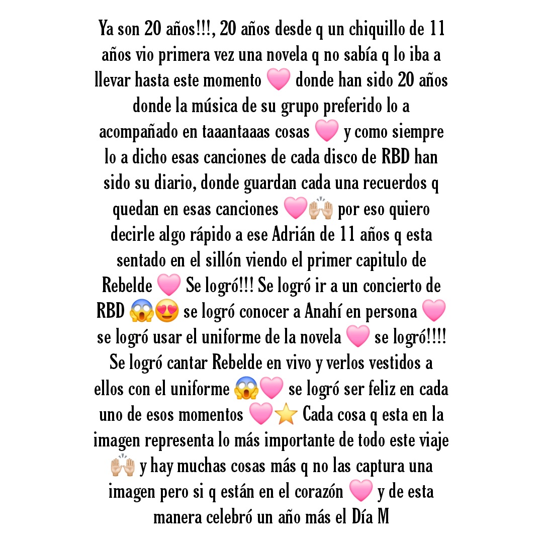 adrianfall28's tweet photo. Feliz Día a todos los fans de RBD 🩷⭐
"RBD dejara de existir hasta que el último corazón Rebelde deje de latir" 🩷⭐
@Anahi @DulceMaria @maiteperroni @christopheruck @christiancha @ponchohd @RBD_oficial https://t.co/RLmnFgjX7Y