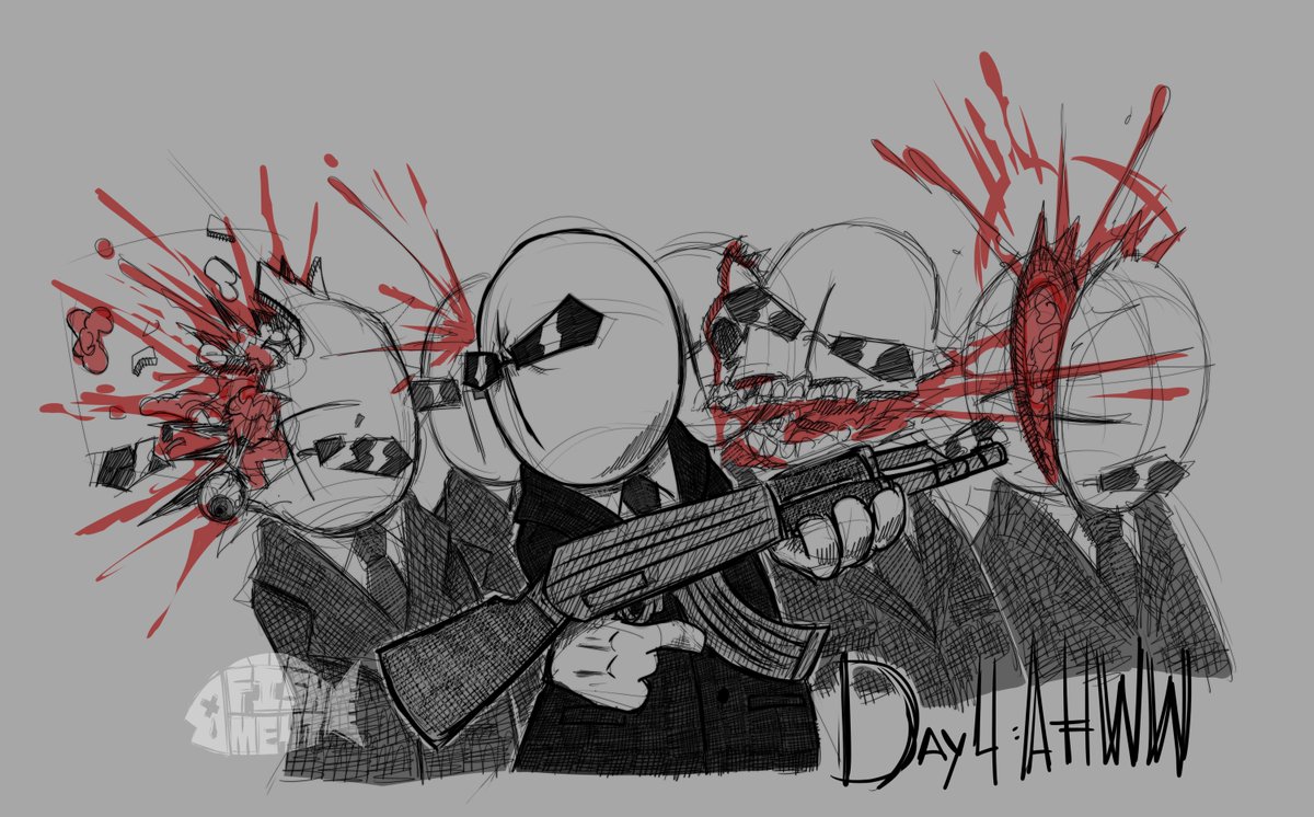 day 4 of #madcomtober2024, an agent and shittily drawn ak47 # ...
