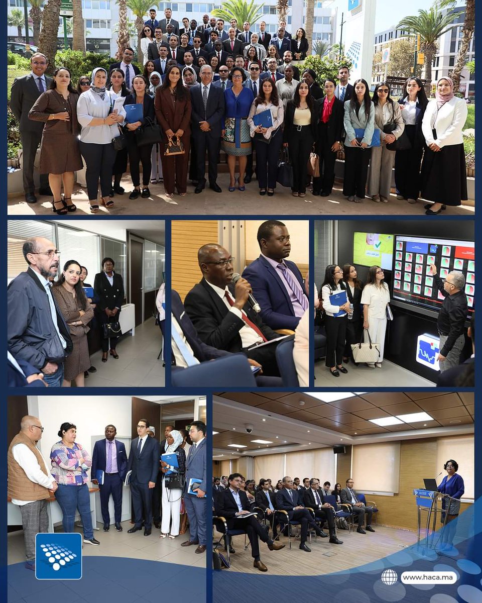 Les stagiaires de l’Académie Marocaine des Etudes Diplomatiques (AMED) en visite d’information à la @HACA. 
haca.ma/fr/node/7710/