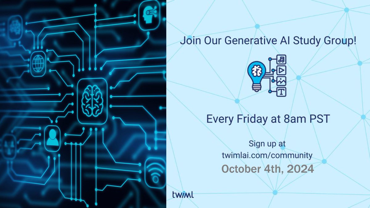 Join our <a href="/twimlai/">The TWIML AI Podcast</a> Generative AI Meetup organized by <a href="/samcharrington/">Sam Charrington</a> where we connect, share, and discuss topics on #RAG, #LLMs, Multimodal Models (including #VLMs), breakthrough research, and more! 🤖 

Engage in open discussion, share insights on #generativeai news articles, and