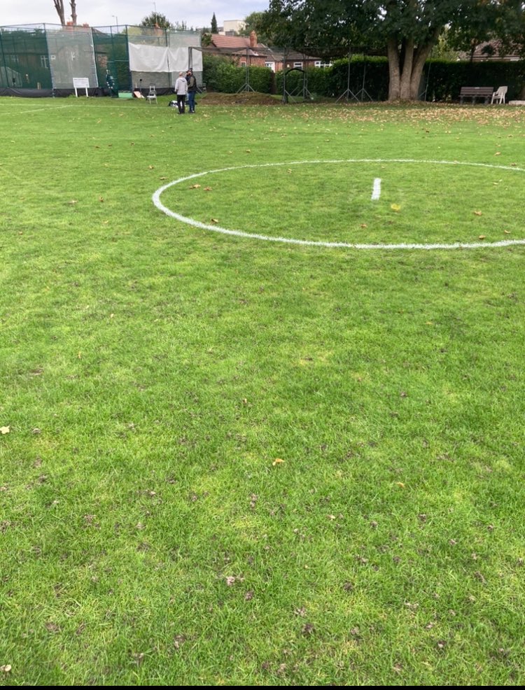 Another bag of seed spread on square and fleece germination sheets added,outfield cut and lacrosse pitches marked in ready for tomorrow’s games <a href="/DidsburyCC/">Didsbury CricketClub</a>