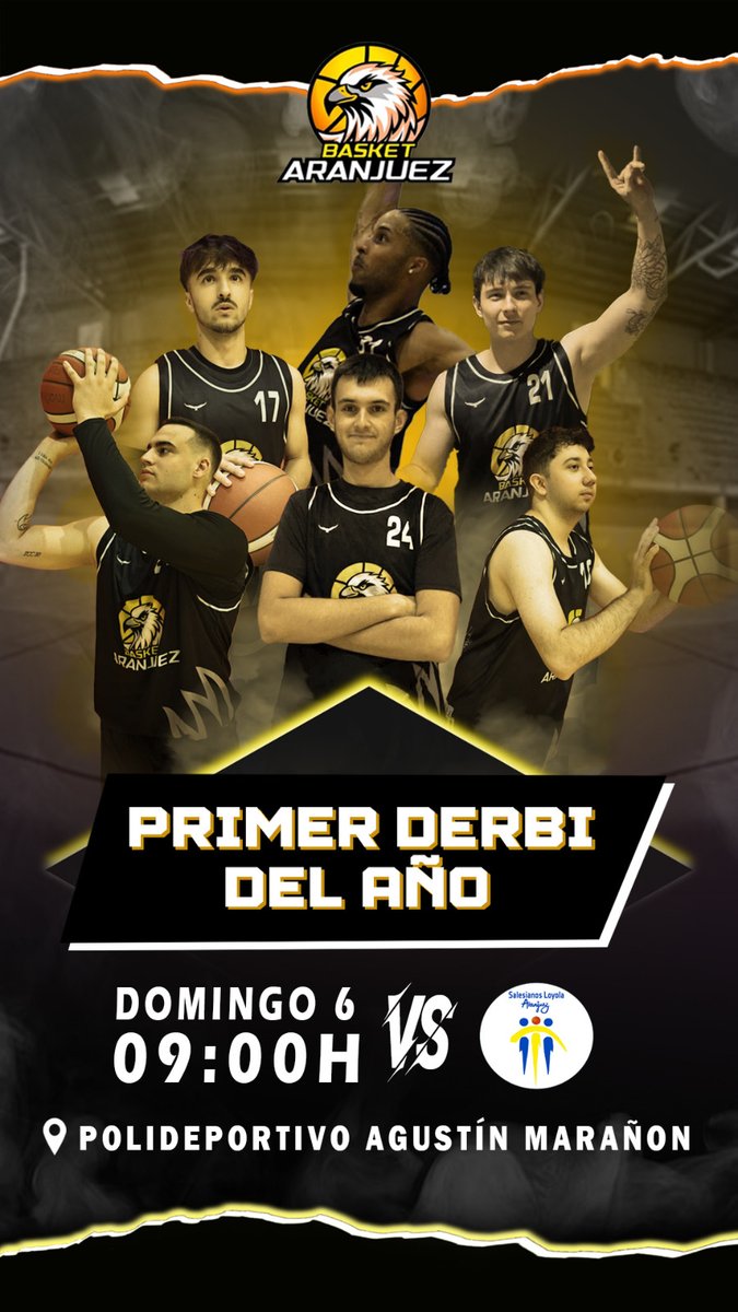 ⚪️⚫️ Arranca el primer derbi del año 🏀 No te lo puedes perder, os esperamos 🦅 #basketaranjuez <a href="/CbsLoyola/">C. B. Salesianos Loyola Aranjuez</a>