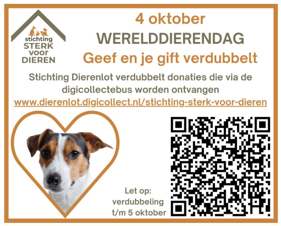 Feest voor je huisdier(en) vandaag 🥳Voor huisdieren van minima is dit vaak niet weggelegd. Veel van hen lijden, of overlijden zelfs, door een tekort aan medische zorg. Zij hebben JOUW hulp nodig.  Doneer aub, het kan tot 6 okt, tot dan wordt het verdubbeld. Dank 🙏🧡#dierendag