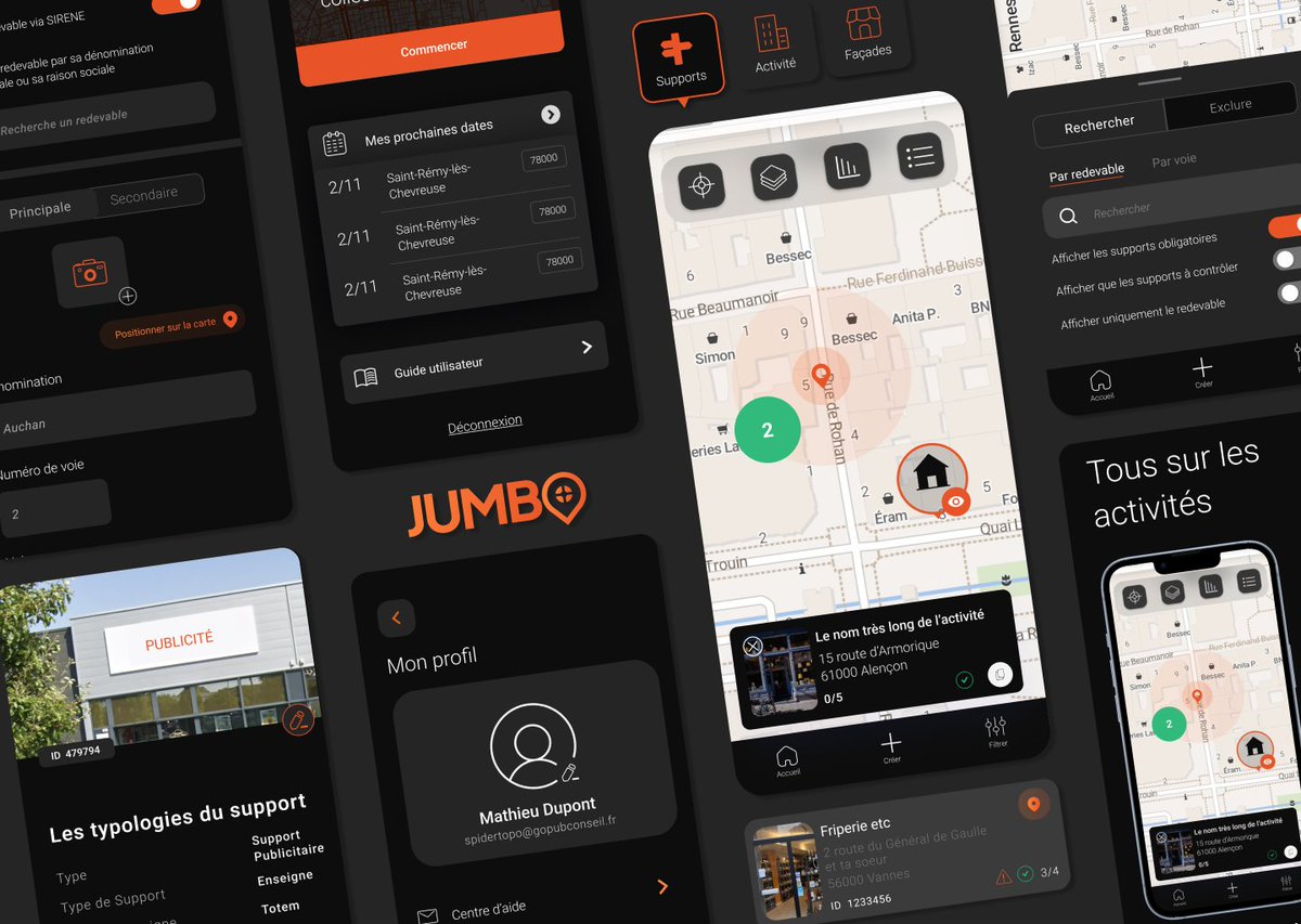 Nous travaillons depuis plusieurs jours sur une refonte de notre application Jumbo. 

Jumbo permet à nos agents de terrain d'effectuer un inventaire des supports #publicitaires au sein des #collectivités. 

Voici un rapide aperçu de la version qui sortira début 2025.