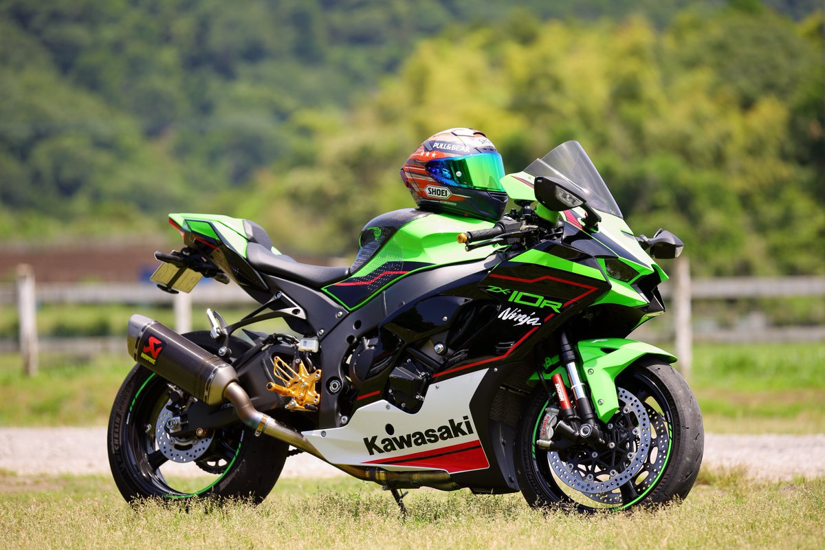 緑のバイク集合