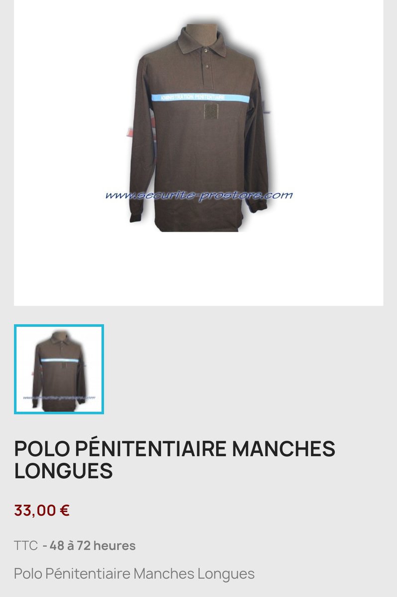 2Meissner's tweet photo. Recibo el nuevo uniforme y leo en la etiqueta que es 100% poliéster, un material muy inflamable. Por curiosidad miro la composición del polo de los funcionarios franceses y leo que es algodón (coton). A quién quieren engañar @AcaipSindicato y @CCOO_Prisiones? #sosprisiones https://t.co/kUni129uKB