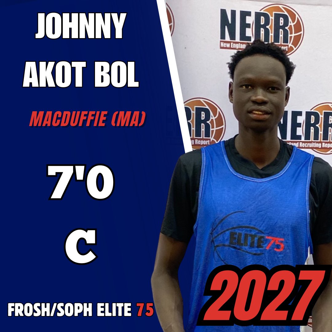 New England Recruiting Report NERRHoops (@nerrhoops) on Twitter photo Seven footer Johnny Akot Bol makes his first #E75 this year.
The <a href="/MacduffieHoops/">MacDuffie Basketball</a> & <a href="/PSACardinals/">ProScholarsAthletics</a> 2027 has tons of upside as he develops his interior presence and grows into his body.
newenglandrecruitingreport.com/in-the-news/tw… Seven footer Johnny Akot Bol makes his first #E75 this year.
The <a href="/MacduffieHoops/">MacDuffie Basketball</a> & <a href="/PSACardinals/">ProScholarsAthletics</a> 2027 has tons of upside as he develops his interior presence and grows into his body.
newenglandrecruitingreport.com/in-the-news/tw…