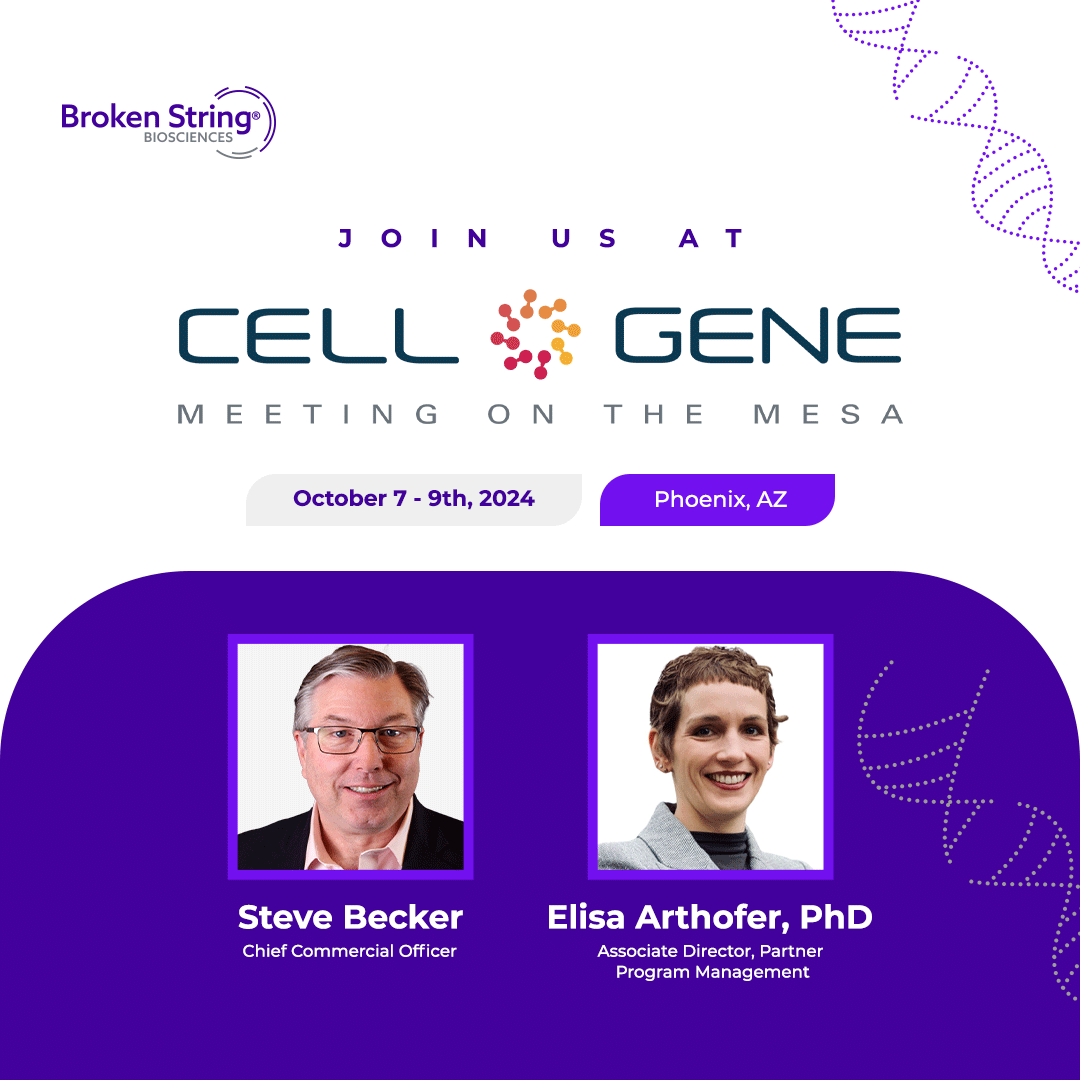 BrokenStringBio's tweet image. This coming week, our Director of Alliance Management and CCO will be attending the Cell &amp;amp; Gene Meeting on the Mesa in Phoenix, AZ, from October 7-9, 2024! #

We’re excited to engage in meaningful discussions &amp;amp; explore collaboration opportunities! See you there! #CGMESA24