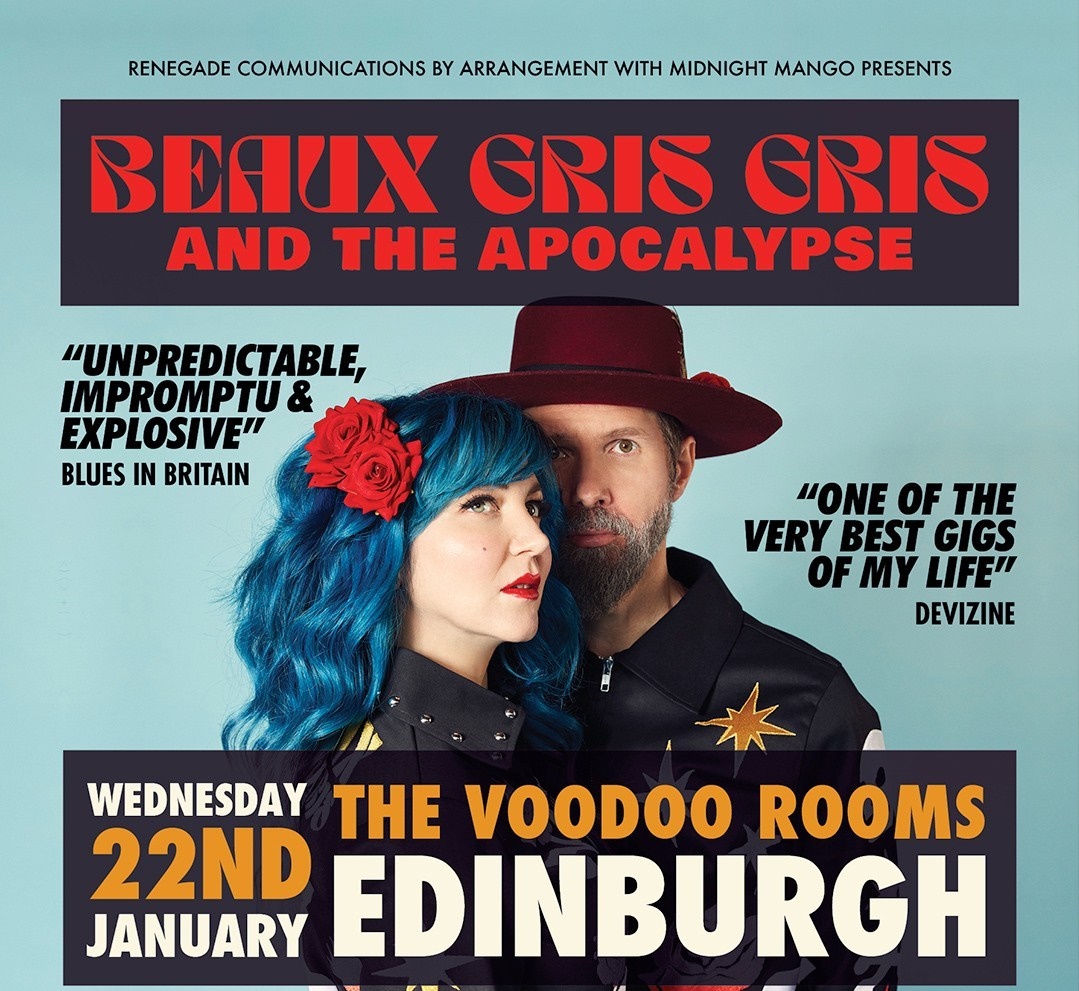 Tickets Scotland (@ticketsscotland) on Twitter photo On sale Now
Beaux Gris Gris & The Apocalypse
<a href="/voodoorooms/">Voodoo Rooms</a> , Edinburgh / 22nd January
Tickets π« t-s.co/beau1
<a href="/renegade_comms/">Renegade Communications</a> Event On sale Now
Beaux Gris Gris & The Apocalypse
<a href="/voodoorooms/">Voodoo Rooms</a> , Edinburgh / 22nd January
Tickets π« t-s.co/beau1
<a href="/renegade_comms/">Renegade Communications</a> Event