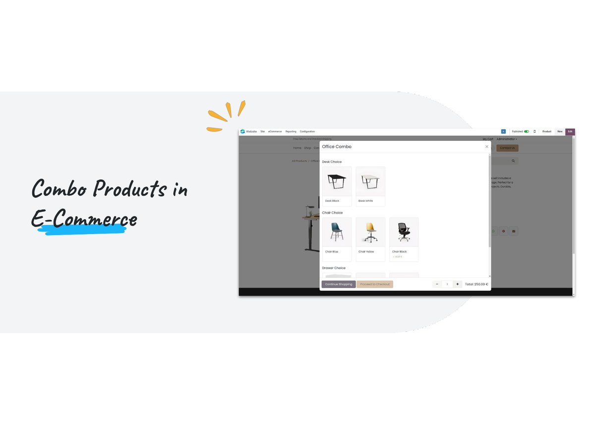 Odoo's tweet image. Combo products boost sales, improve user experience, and optimize inventory! And with Odoo 18, you can now use them in both Sales and E-commerce. #OdooExperience #OdooSales #OdooEcommerce