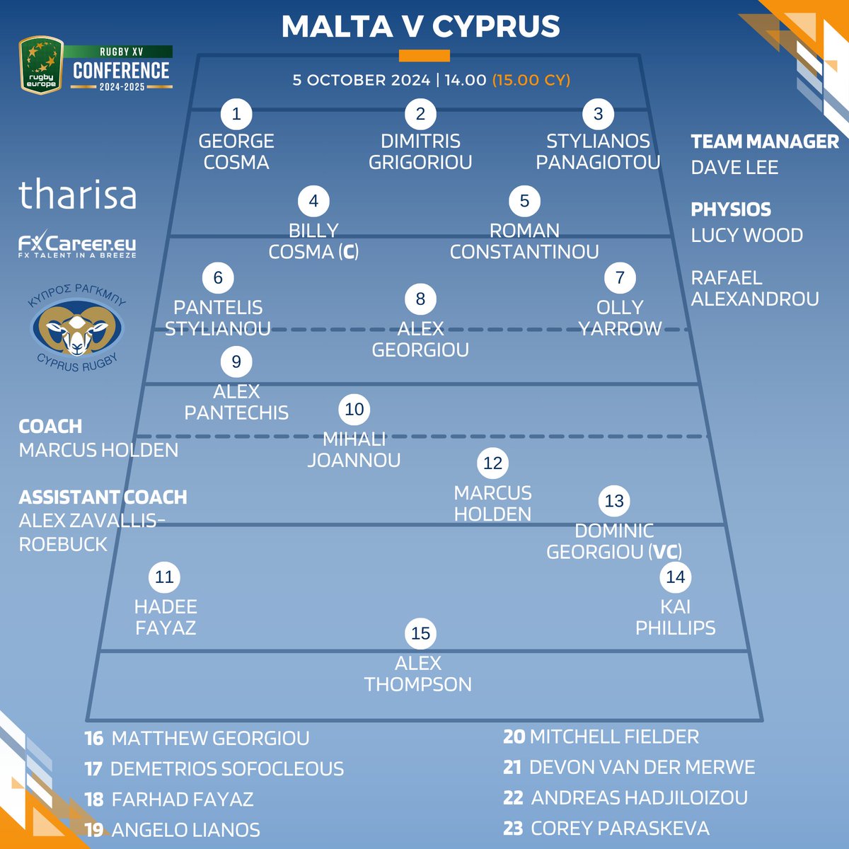 Cyprus_Rugby's tweet photo. 🚨 𝗬𝗢𝗨𝗥 𝗖𝗬𝗣𝗥𝗨𝗦 𝗧𝗘𝗔𝗠 𝗧𝗢 𝗙𝗔𝗖𝗘 𝗠𝗔𝗟𝗧𝗔 🇨🇾💪🐑

Get behind your #MightyMouflons and show them some love in the comments 💬🧡

#CyprusRugby #MaltavCyprus https://t.co/T6nBi5s8ii