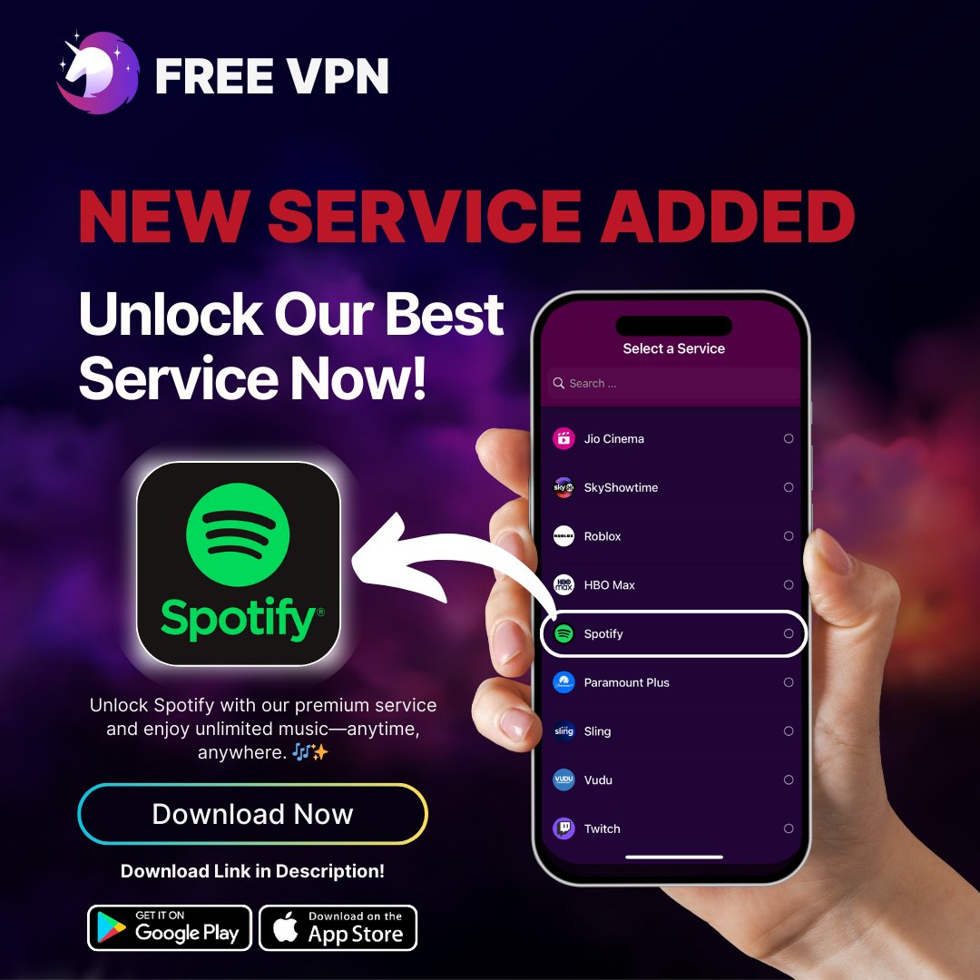 FreeVPN_App's tweet image. Unlock Spotify with our premium service and enjoy unlimited music—anytime, anywhere. 🎶✨
Download Now!
Android: tinyurl.com/freevpn-twitte…
IOS/Mac: tinyurl.com/freevpn-campai…

#freevpn #VPNProtection #CyberSecurity #OnlinePrivacy #DigitalSafety #services