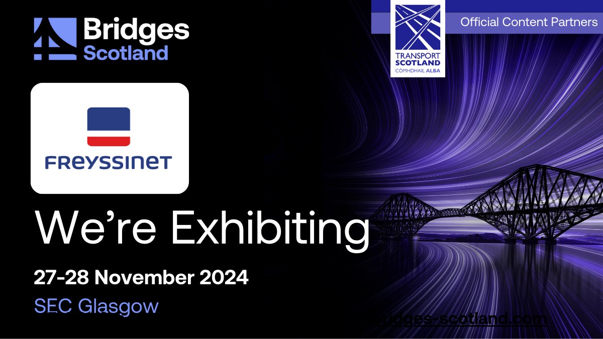 Bd&e (@bdebridgeweb) on Twitter photo Welcome <a href="/FreyssinetUK/">Freyssinet Ltd</a> to #BridgesScot24. Find them on stand D7 <a href="/SECGlasgow/">Scottish Event Campus</a>, 27-28 Nov. #KeepingScotlandConnected. See what's on > eu1.hubs.ly/H0cvvf50 Welcome <a href="/FreyssinetUK/">Freyssinet Ltd</a> to #BridgesScot24. Find them on stand D7 <a href="/SECGlasgow/">Scottish Event Campus</a>, 27-28 Nov. #KeepingScotlandConnected. See what's on > eu1.hubs.ly/H0cvvf50