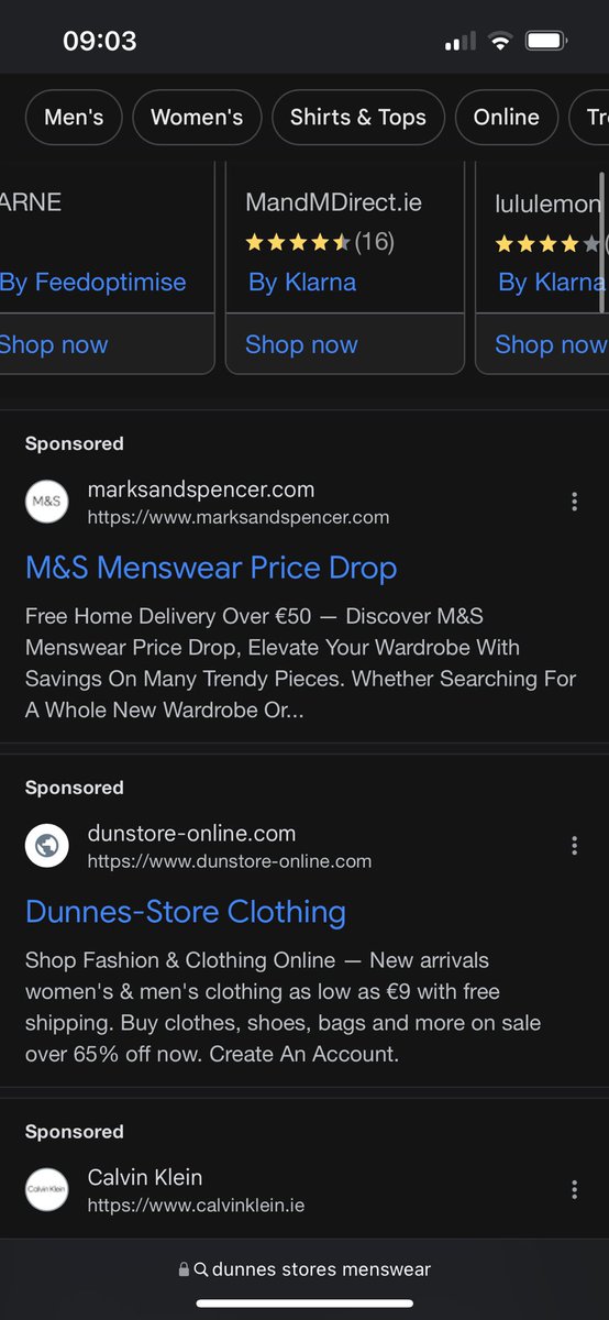 RoFoley's tweet photo. @dunnesstores hey guys just letting you know about this possible scam ad on Google https://t.co/3LIYvlRnl8