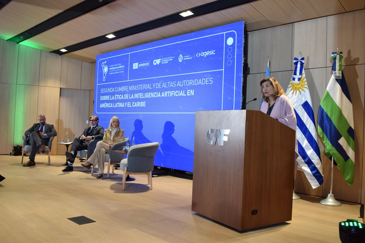 gabramosp's tweet photo. 👏 A great first day at the AI Ethics Summit! 🌍 #Latam and the #Caribbean are leading the global conversation! 💡 Today we signed the second phase of the @AgendaCAF - @UNESCO Alliance to drive #AI that respects human rights and promotes social justice. #EthicsAI #SummitAI #AI https://t.co/rtK7Z6RXoQ