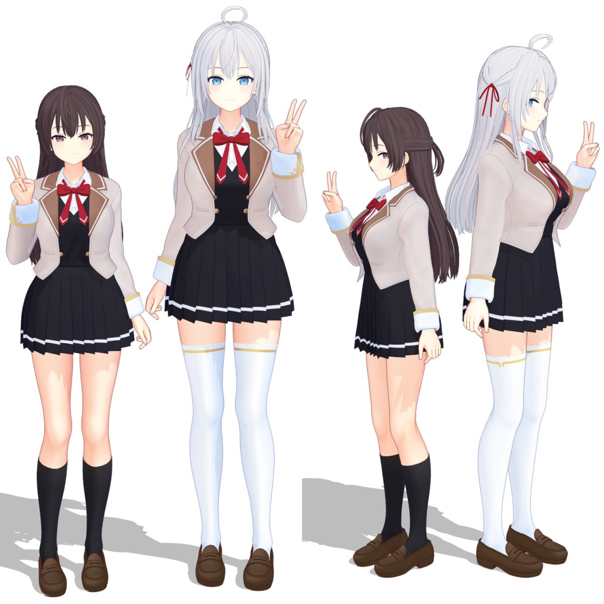 今回は、ロシデレの有◯希になります～🤗
制服もとりあえず合わせてみました
まだウェイト調整等は必要な状態です

画像のとおりア◯リャさんと並んだ時
150cmと170cmなので身長差がすごい
イラストとかアニメだともう少し身長差無い感じがするので有◯希160cmくらいにはした方が良いのか悩みますね🧐 