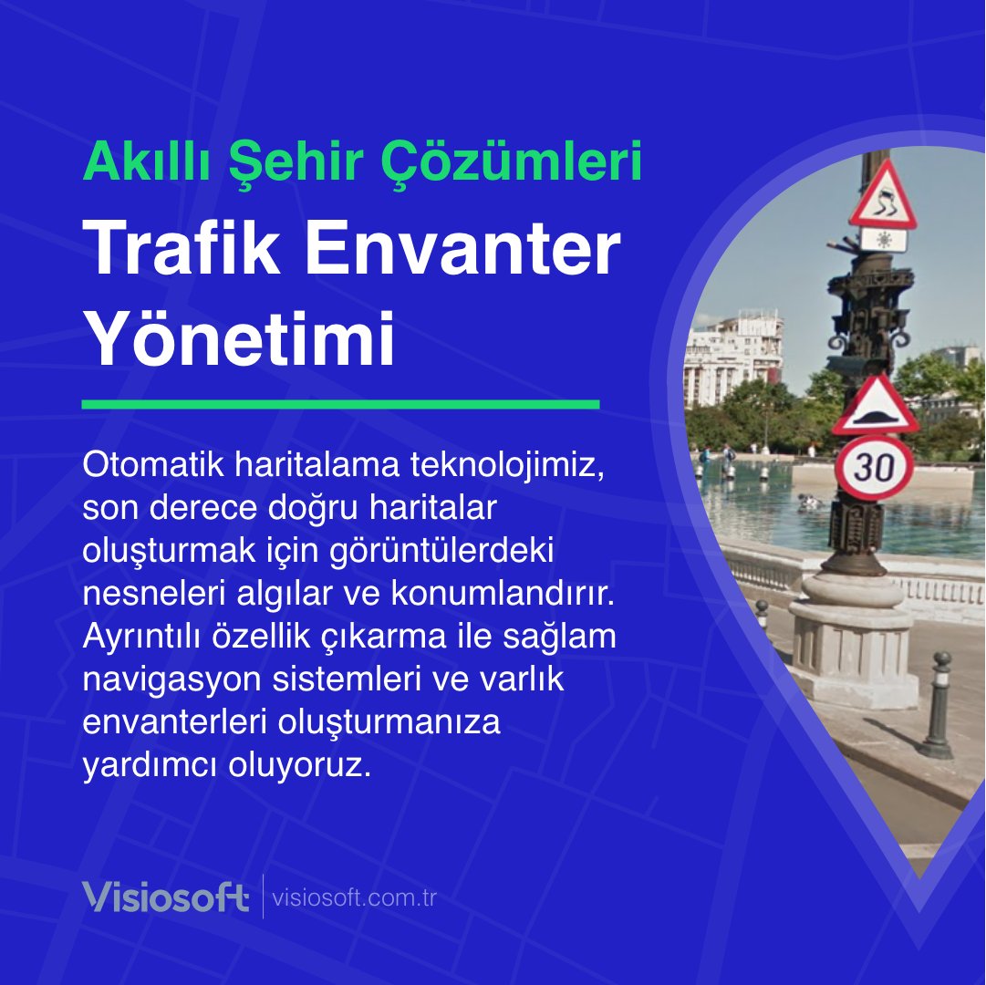 Akıllı şehir çözümleriyle otomatik haritalama teknolojimiz sayesinde görüntülerdeki nesneleri algılayarak son derece doğru haritalar oluşturuyoruz. Bu sayede sağlam navigasyon sistemleri ve etkili varlık envanterleri oluşturmanıza yardımcı oluyoruz! 🌆🗺️ #AkıllıŞehir #Navigasyon