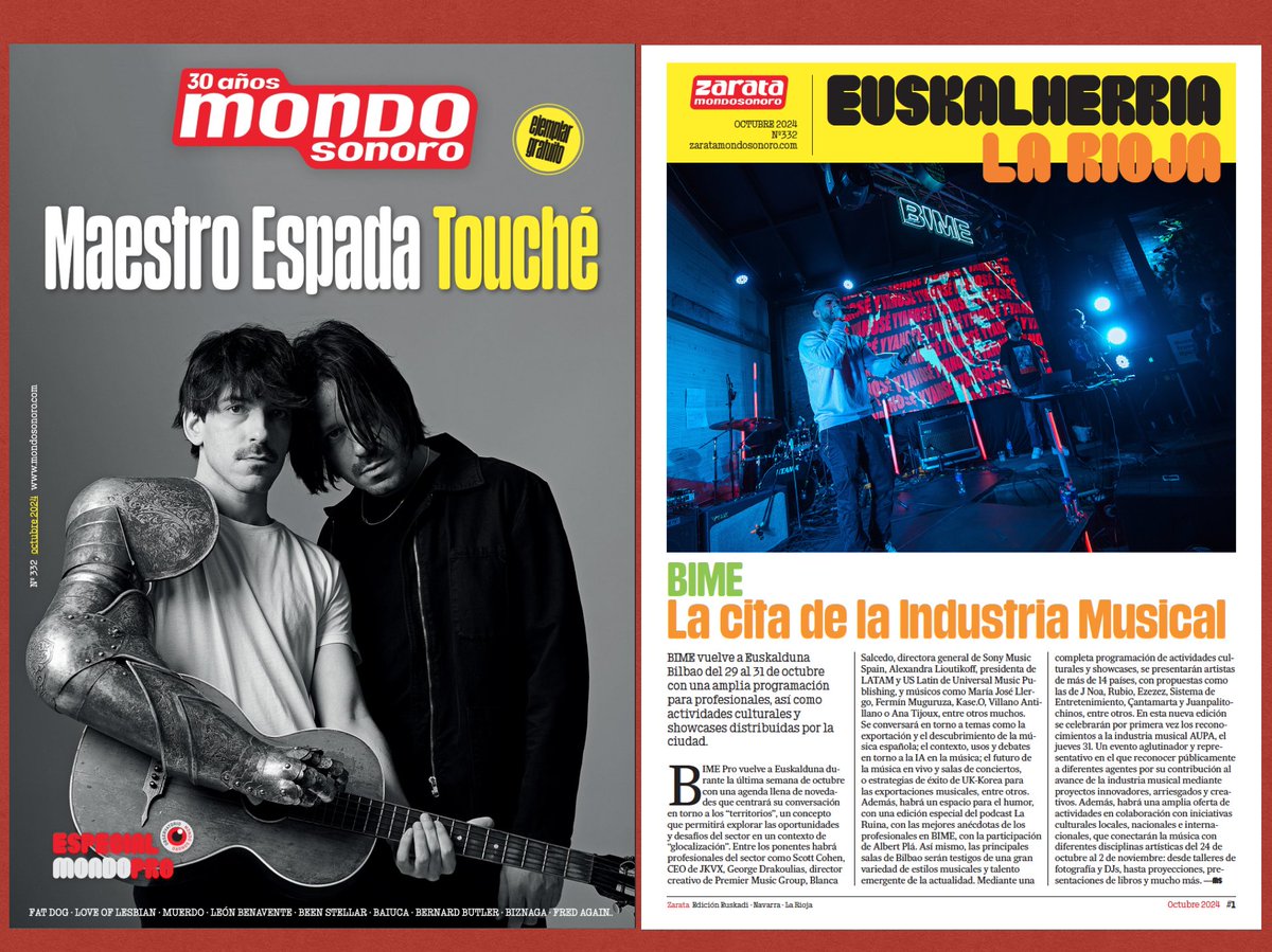 En el Zarata de octubre: Olatz Salvador, Chill Mafia, The Flying Rebollos, Nakar, Espanto, Piedra, Knives, The Ribbons, Kuartz, Nuria Culla, BIME, Hiriko Soinuak, MAZ Basauri, WOP Fest, Mareak Jaialdia, Fenomena Festibala, Bilboloop, MUWI, Forbidden..

>> issuu.com/mondosonoro/do…