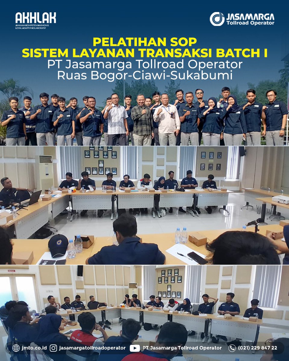 Pelatihan sistem layanan transaksi yang diadakan di kantor Operasional Ruas BORR. Pelatihan ini merupakan bagian dari upaya berkelanjutan PT Jasamarga Tollroad Operator untuk meningkatkan kualitas layanan kepada pengguna jalan tol.

#JMTOBocimi
#JasamargaTollroadOperator