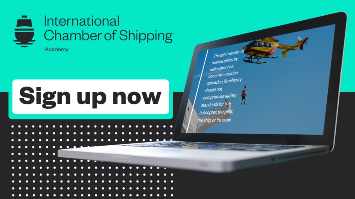 Have you checked out our newly launched ICS Academy?

Take part in e-learning, developed by seafarers for seafarers, that links on board procedures and training together seamlessly.

Find out more: ICS Academy (ics-shipping.org)

#Academy #Elearning #Shipping #Maritime