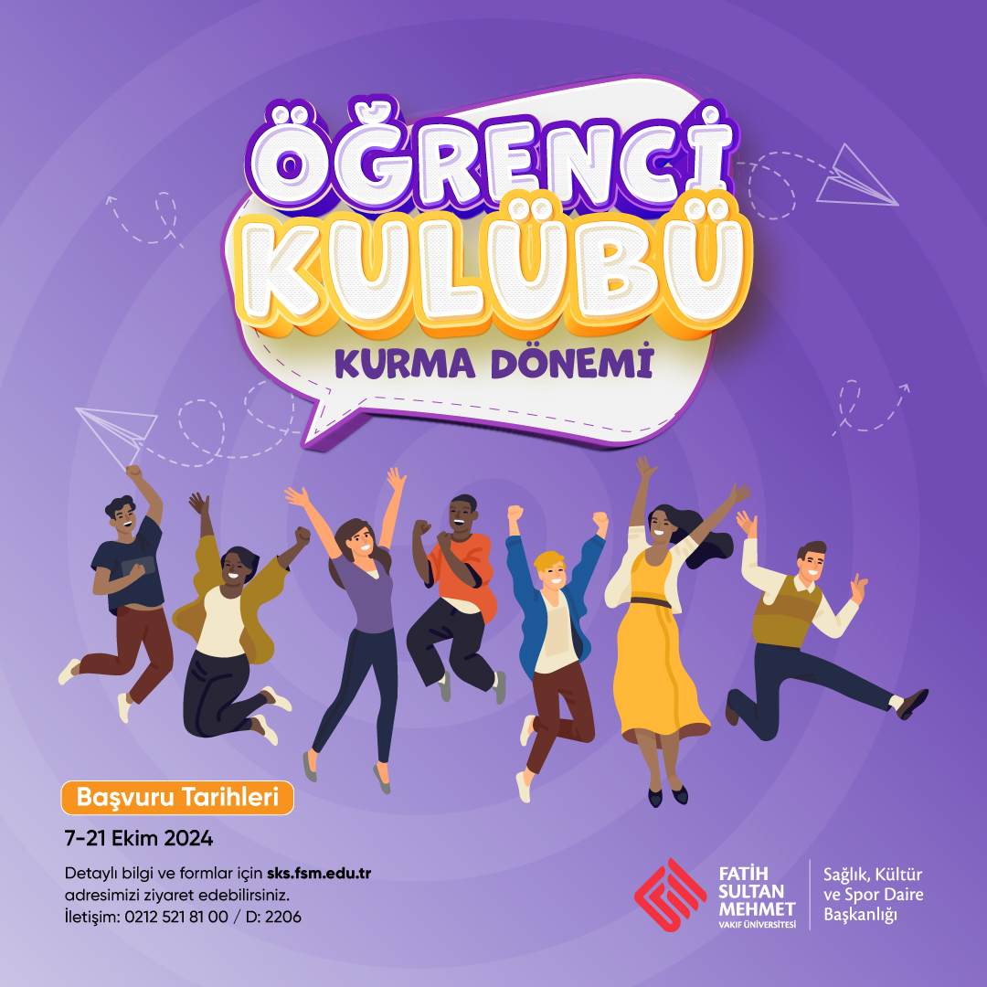 Fsmvusks's tweet photo. Kulüp kurmak isteyen öğrencilerimiz, başvurular başladı !📢😍

Ekibinizi kurup 21 Ekim'e kadar formlarınızı bize teslim edebilirsiniz.

Detaylı bilgi ve formlar için https://t.co/vZWunmbJQy web sitemizi ziyaret edebilir, ofislerimize uğrayabilirsiniz.🙂

@fsmvu https://t.co/PGuSgRFGyQ