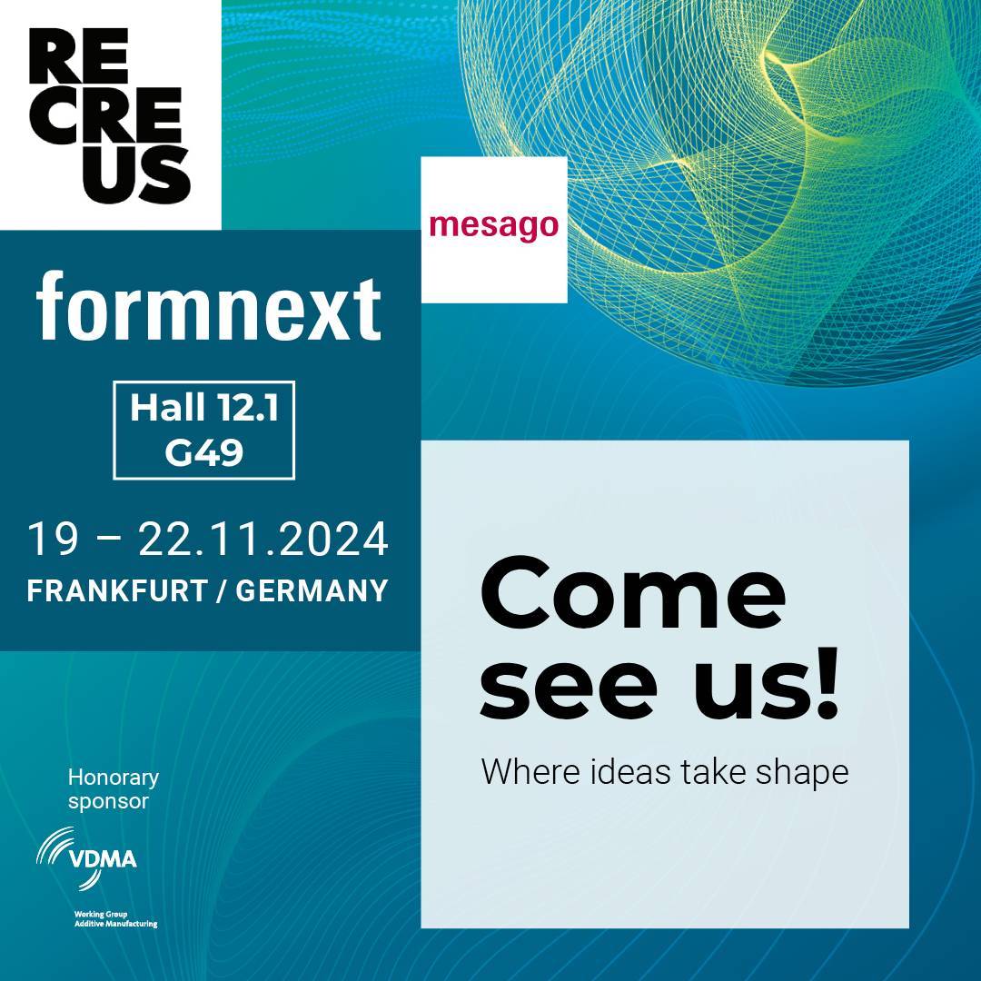 🚀 We’ll be at @formnext_expo 2024 from Nov 19-22, Hall 12.1, Stand G49! Excited to share our latest in #3DPrinting. See you there! 👋 👉 bit.ly/3XKuCbK
#Formnext2024 #AdditiveManufacturing #Innovation #Recreus #CreativityIsFlexible #Formnext