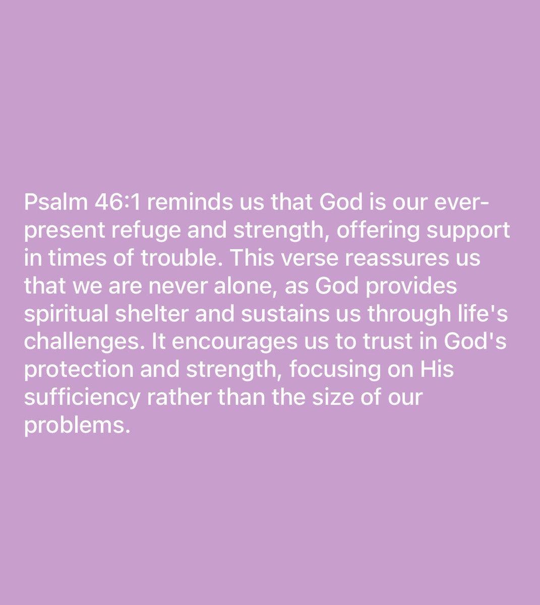 Portsidecreates's tweet photo. "God is our refuge and strength, a very present help in trouble."
Psalm 46:1 https://t.co/OgssWoGKXd