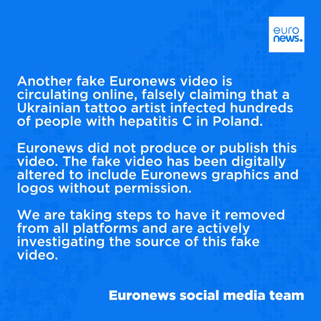 euronewspress's tweet photo. ⚠️It seems that another fake video has been shared but wasn't edited by Euronews.  

If you come across this video, please send us the link so we can track it back.👇 https://t.co/OJ7m24cDTf