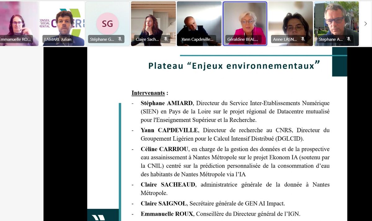 Le développement de l'#intelligence artificielle (IA) présente des opportunités importantes pour lutter contre des enjeux environnementaux, mais il s'accompagne également de défis en la matière. C'est l'objet du plateau " Enjeux environnementaux de l'#IA organisé par <a href="/ceserPDL/">Conseil Economique Social Environnemental PDL</a> ⤵️