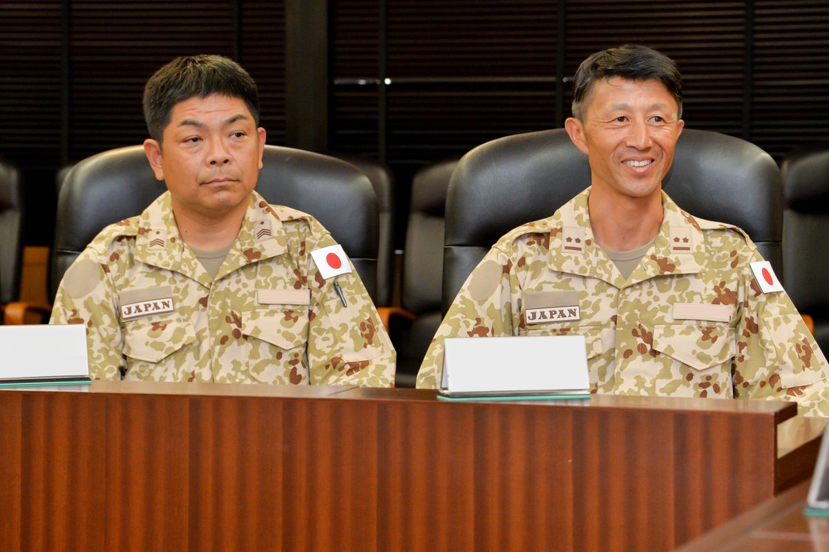JGSDF_pr's tweet photo. 🇯🇵🇩🇯15 members of #EasternArmy have reported their departure to GEN Morishita ,CS,GSO to participate in capacity building cooperation project for Djibouti Armed Forces on OCT 4, 2024.
#JGSDF will advice in the fields of Engineering and heavy Engineering equipment maintenance. https://t.co/zCQAlHHXZg