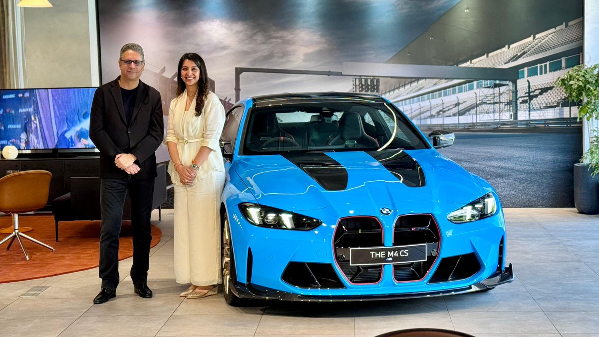 NDTVProfitIndia's tweet image. #BMW #M4CS has been launched in India at Rs 1.89 crore. The M4 CS gains 20 BHP over and is 20 kg lighter than the regular M4.

For the latest news and updates, visit ndtvprofit.com