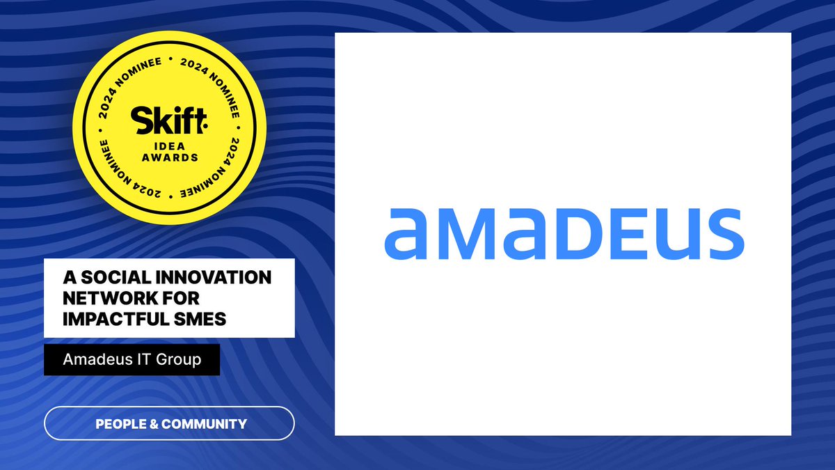 cescag16's tweet photo. Making travel a force for social and environmental good is a collaborative effort, so it’s great to see Amadeus’ #Travel4Impact program nominated for the People &amp; Community award in the Change Makers category by Skift! 👏

#TravelforGood https://t.co/UVQTPAb4g1