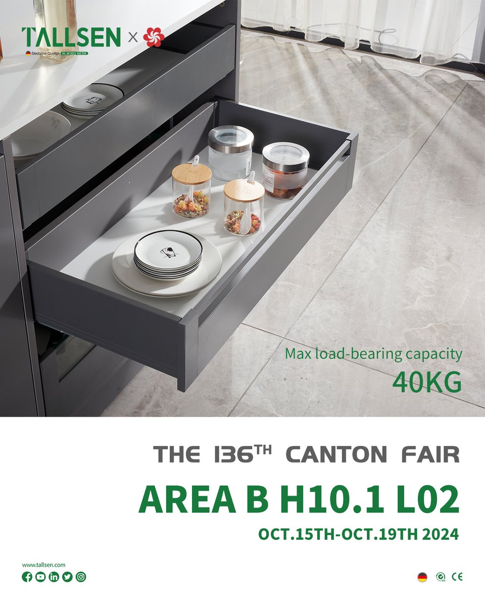 TallsenH's tweet image. Tallsen invites you to visit our booth at the Canton Fair from October 15-19 to discover our expertly crafted home products, blending innovative design with exceptional quality!    #Tallsen #hinge #concealedhinges #doorcabinethinges #kitchencabinets #homeorganization