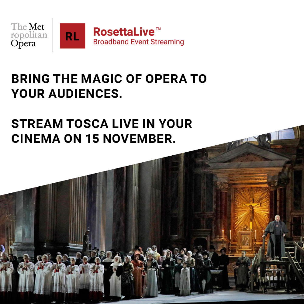 WeAreUniqueX's tweet photo. Experience Puccini's "Tosca" live from @MetOpera in cinemas on Nov 15! Lise Davidsen stars in this thrilling production. Cinemas: Contact RosettaLive to screen this operatic masterpiece. Don't miss out! #ToscaLive #OperaInCinema https://t.co/RbUpqmHlAu