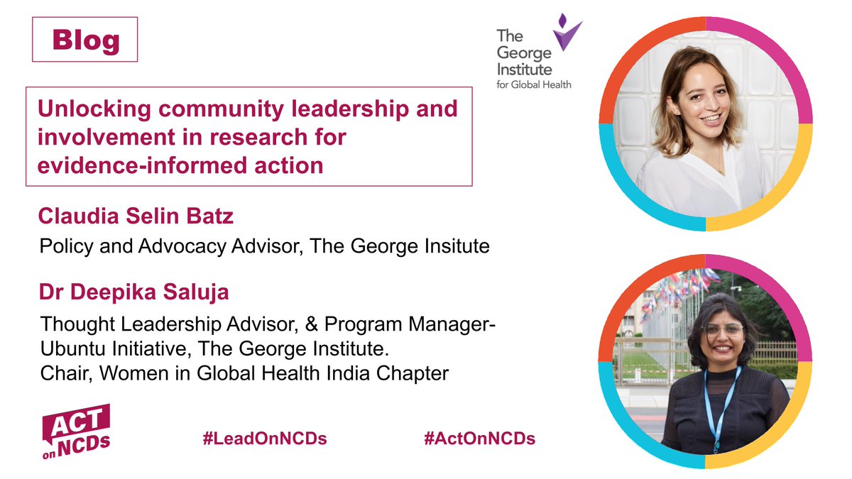 The George Institute for Global Health (@georgeinstitute) on Twitter photo In the lead-up to the Global Week for Action on NCDs, our colleagues, <a href="/claudia_selin/">Claudia Selin Batz</a> and <a href="/deepikasaluja13/">Deepika Saluja, PhD</a> share in <a href="/ncdalliance/">NCD Alliance</a> why community engagement is crucial for effective strategies to tackle NCDs and improve health outcomes worldwide.
Read more: buff.ly/4dwOEwe In the lead-up to the Global Week for Action on NCDs, our colleagues, <a href="/claudia_selin/">Claudia Selin Batz</a> and <a href="/deepikasaluja13/">Deepika Saluja, PhD</a> share in <a href="/ncdalliance/">NCD Alliance</a> why community engagement is crucial for effective strategies to tackle NCDs and improve health outcomes worldwide.
Read more: buff.ly/4dwOEwe