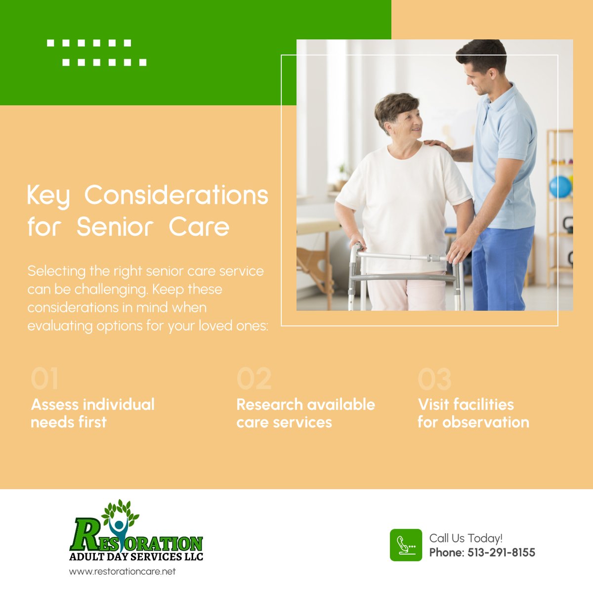 restoration_net's tweet image. Finding the right care for your loved ones is a crucial decision. Start by understanding their unique needs, exploring available services, and visiting potential care centers. 

Read more: business.facebook.com/photo.php?fbid…

#SeniorCareDecisions #ElderlySupportTips #ChooseTheRightCare