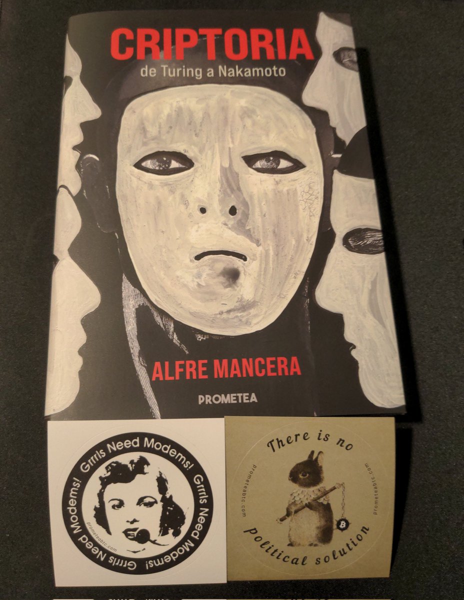 Por fin me llego este pedazo de libro. Me ha abierto muchas madrigueras y lo recomiendo a cualquiera que quiera indagar un poco mas. Completamente diferente a lo que habia leido hasta ahora. Gracias por haberme permitido aportar mi micro granito de arena <a href="/Prometeabtc/">PROMETEA</a>