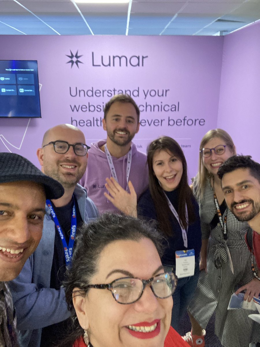 The greatest group at the <a href="/lumarhq/">Lumar (formerly Deepcrawl)</a> booth at <a href="/brightonseo/">brightonSEO</a>