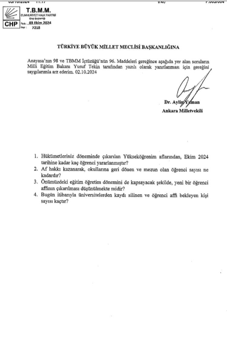 Öğrenci affı, bir seçim malzemesi yapılmadan, içinde bulunduğumuz ekonomik, sosyal ve psişik koşullar gözetilerek yeniden gündeme taşınmalıdır. Azami süreler artırılarak sağlanacak öğrenci affı, gençlerin sürekli af beklentisini de ortadan kaldıracaktır. Unutulmamalı ki, son