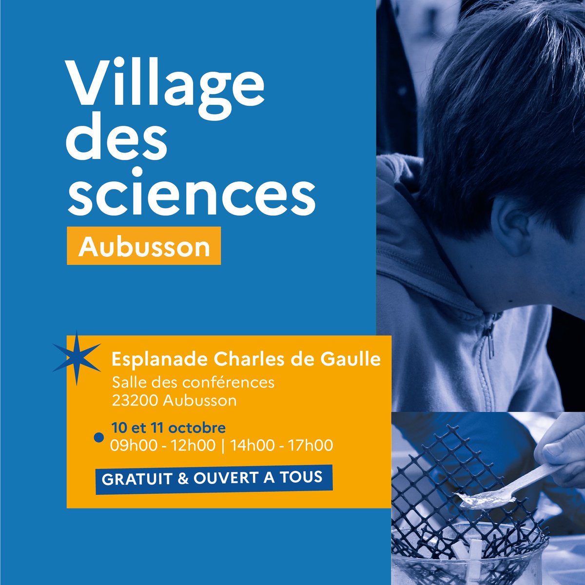 recreasciences's tweet photo. Top départ pour la #fetedelascience  en Limousin ! 🚢
Et on commence tout de suite avec le village des sciences de #Guéret (04-05 oct) et le village des sciences d'#Aubusson (10-11 oct).

Toutes les infos : https://t.co/n9dmwXFtV5 @Tourisme_Creuse @FBCreuse @montagne_creuse https://t.co/7nsZ4tw9aS