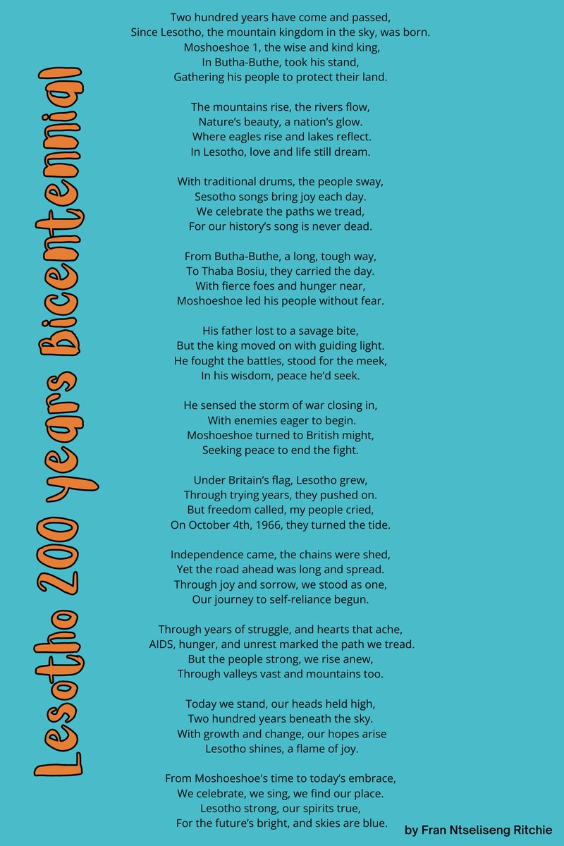 Ke lakalletsa bohle basebetsi, balekane ba rona ts'ebetsong, baithaopi,bats'ehetsi le metsoalle letsatsi le letle la mokete oa boipuso. E ka tsebe thothokiso ena eo ka eona ts'oaeang nalane ea lilemo tse Makholo a mabeli Sechaba sa Basotho se thehiloe. 
dolencymru.org/news-item/leso…