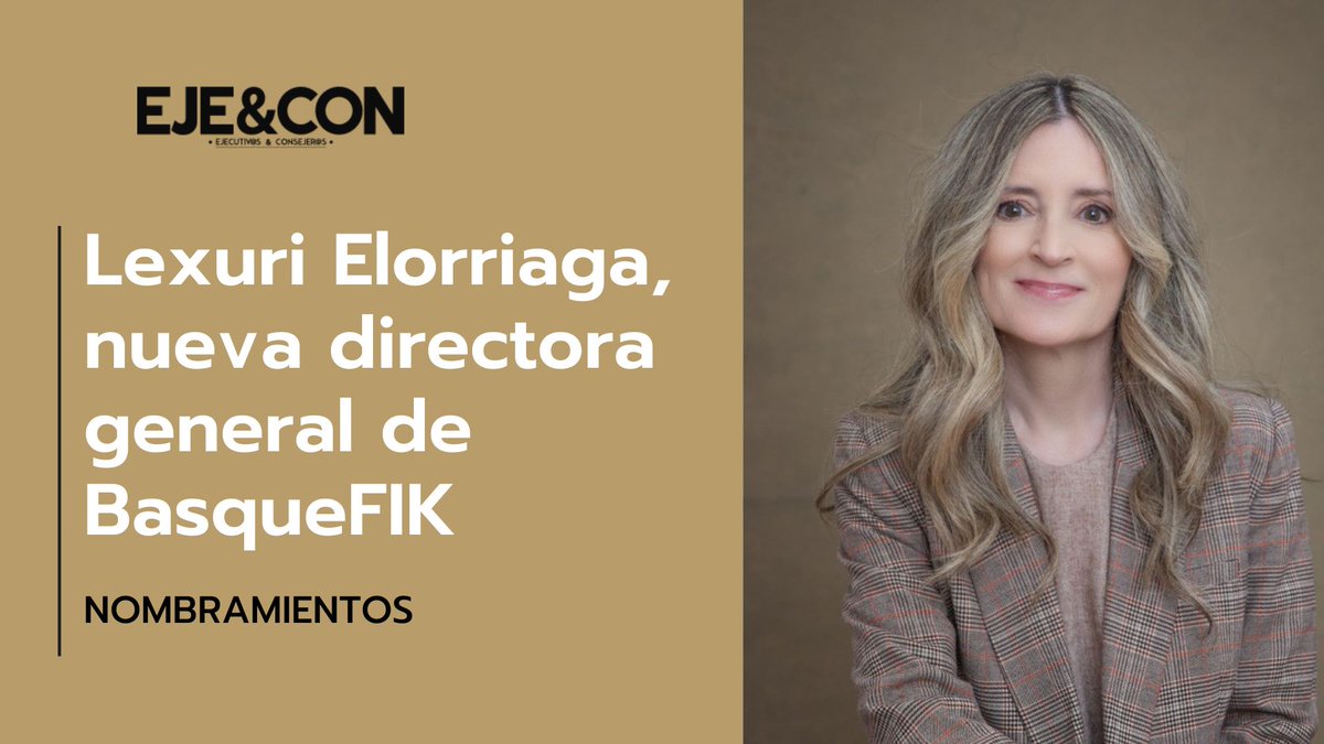 AsocEyC's tweet photo. 🚀 ¡Felicitamos a Lexuri Elorriaga, nueva directora general de #BasqueFIK!
Con una carrera de más de 25 años en el sector financiero, Lexuri liderará la estrategia de esta iniciativa clave para el desarrollo económico del País Vasco. 🌍💼
#LiderazgoFemenino #soyEJECON https://t.co/6p02FxcAbT